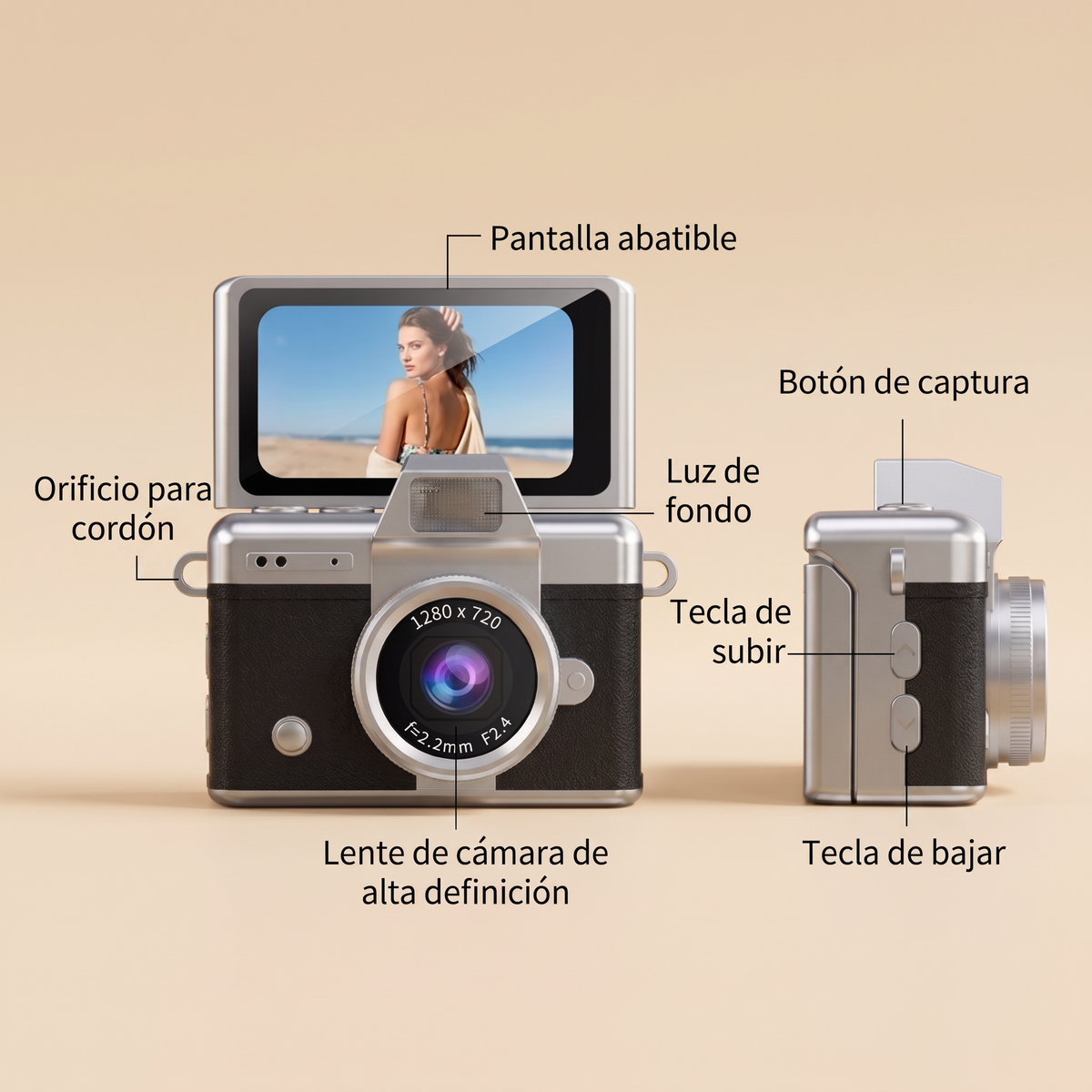 MiniCámara Pantalla Abatible